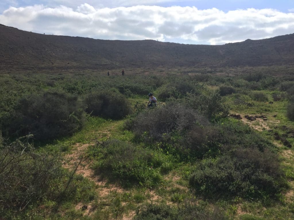 Lanzarote mit Kindern - mit dem Mietwagen mitten durch Vulkanlandschaften Im Krater Vulkan Roja