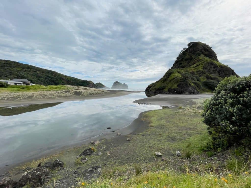 Route Nordinsel Neuseeland - 7 unvergessliche Highlights für euren Roadtrip mit Mietwagen oder Camper schwarze-straende-bei-auckland-route-nordinsel-neuseeland-mit-kind