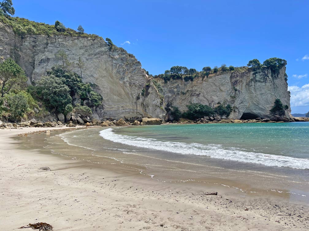 weisse-kalkstein-wand-am-strand-stingray-bay-coromandel-halbinsel