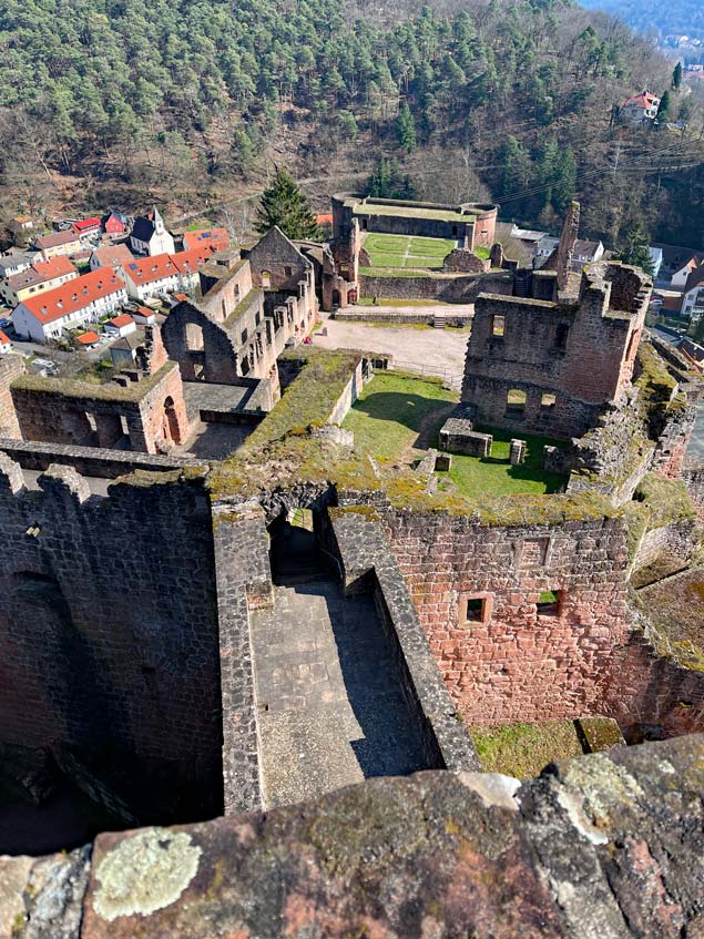 blick-ueber-turmmauer-auf-burg-hardenburg-am-pfaelzer-wald