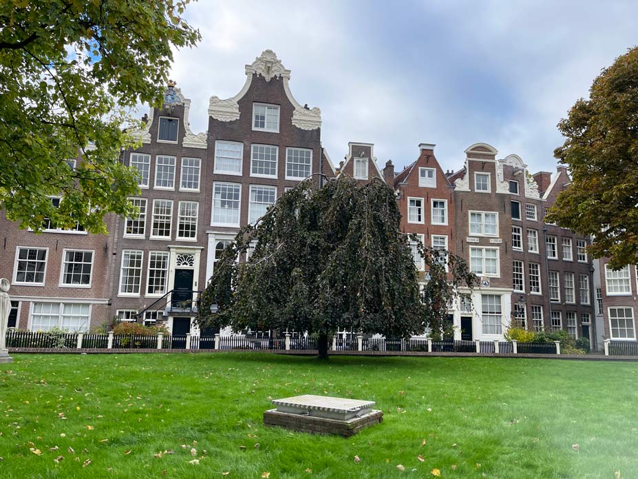 Die Sehenswürdigkeiten in Amsterdam in 3 Tagen begijnhof in amsterdam mit grüner wiese