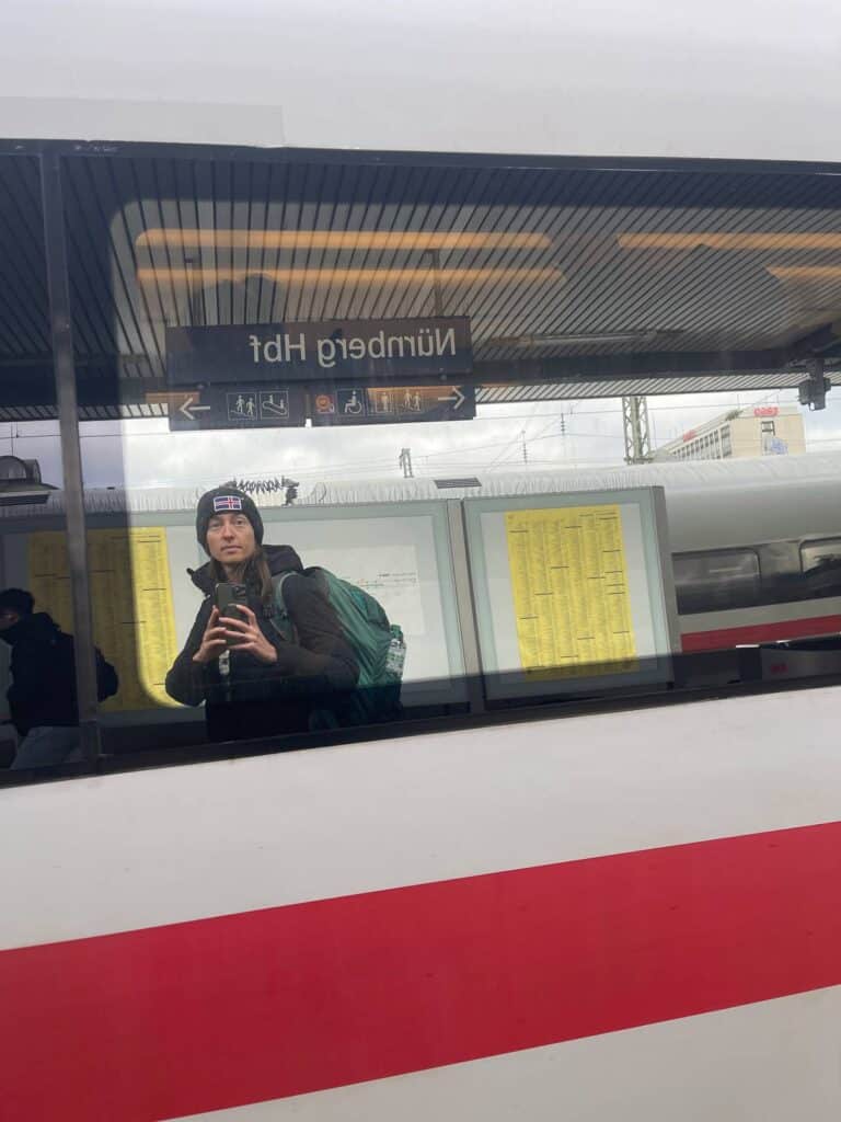 selfie in ice fenster spiegelung