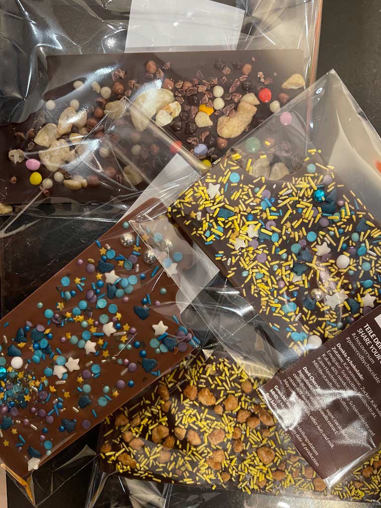 eigene verzierte Schokolade aus dem chocoversum