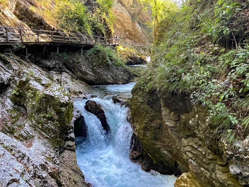 weg in der vintgar klamm in slowenien